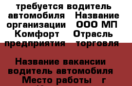 требуется водитель автомобиля › Название организации ­ ООО МП “Комфорт“ › Отрасль предприятия ­ торговля › Название вакансии ­ водитель автомобиля › Место работы ­ г.Ижевск, ул.Молодежная, д.111 › Подчинение ­ Директору › Минимальный оклад ­ 18 000 › Максимальный оклад ­ 23 000 - Удмуртская респ., Ижевск г. Работа » Вакансии   . Удмуртская респ.